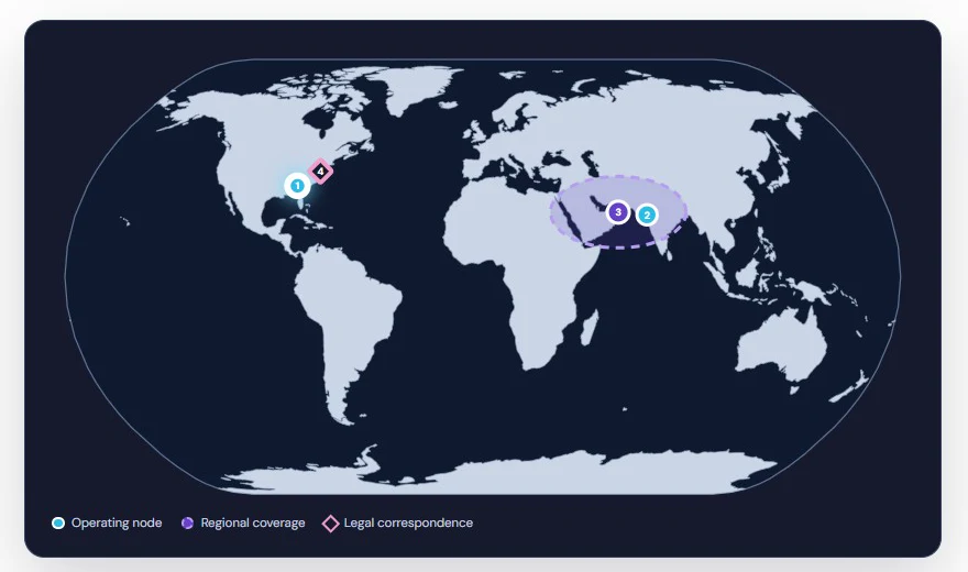 Ubicaciones operativas de VendrNova en Estados Unidos, India y cobertura en el CCG